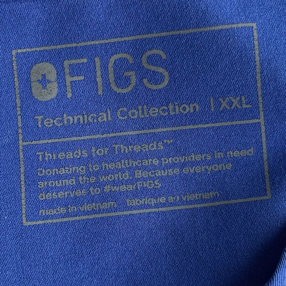 Figs Scrub Top Women Plus Size XXL 2X Blue Casma 3 Pocket Medical Nursing FW1100 - Picture 4 of 10